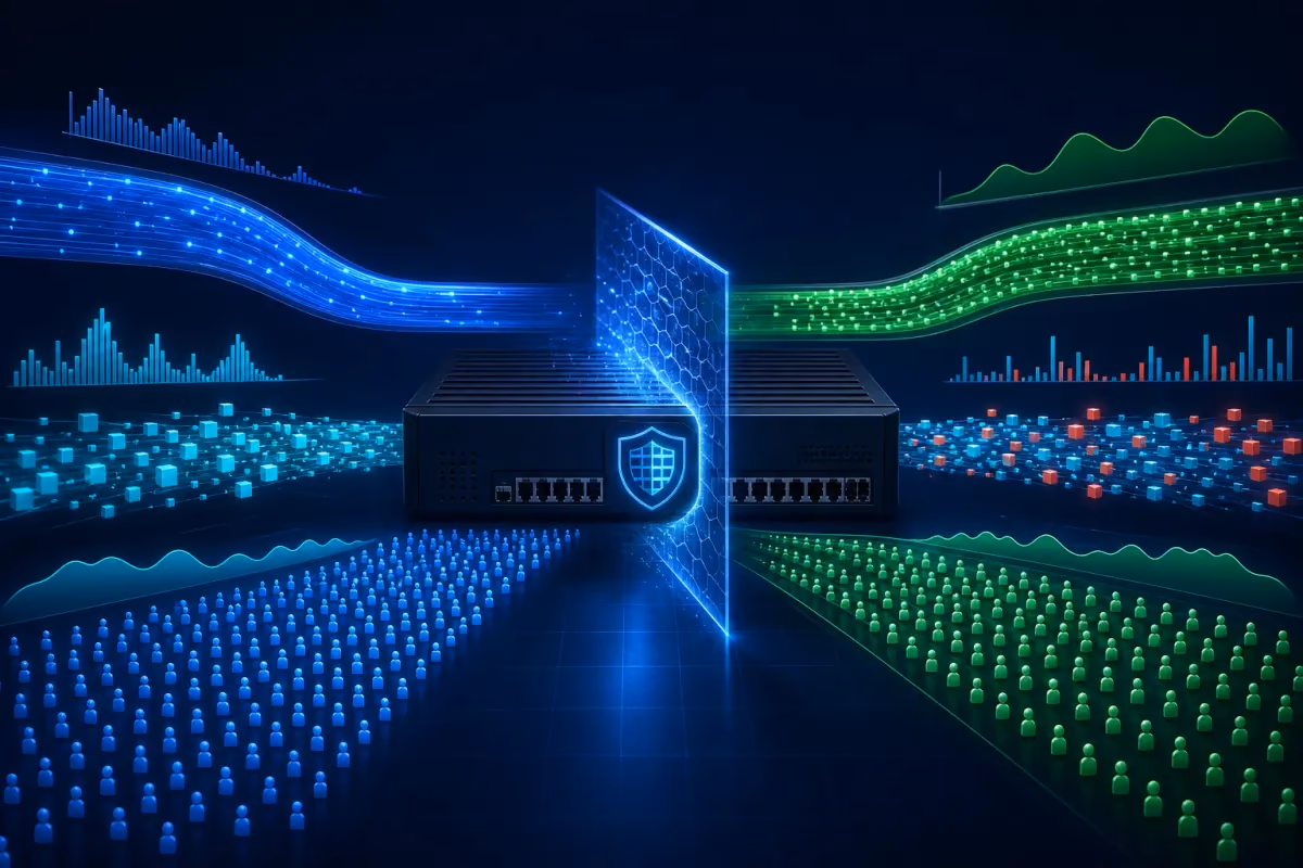 Luồng throughput, kết nối mới và phiên đồng thời đi qua thiết bị firewall trong bài kiểm thử