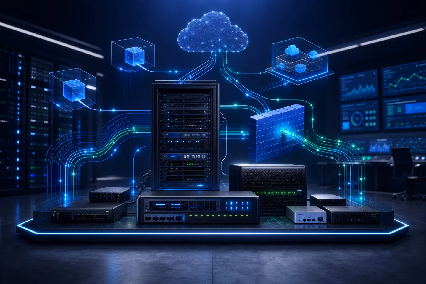 Mô hình phòng lab kiểm thử mạng kết nối hạ tầng vật lý, cloud và thiết bị bảo mật